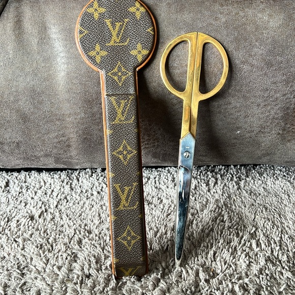 Rare Vintage LOUIS VUITTON Saks Fifth SCISSOR Set 1970’s Designer Luxury Decor - Picture 3 of 9